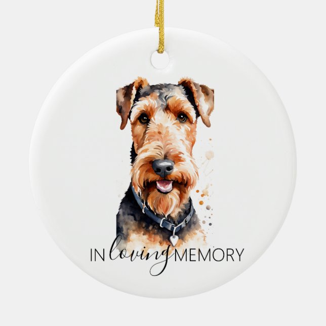 enfeite memorial Airedale Terrier ornamento (Traseira)