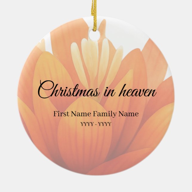 Enfeite memorial de Natal no céu (Traseira)
