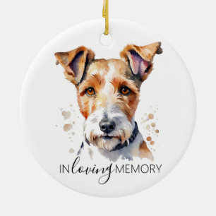 enfeite memorial Fox Terrier ornamento