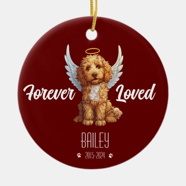 Enfeite Memorial Personalizado de Goldendoodle Dou (Frente)