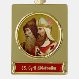 Enfeite Natalino Dourado Com Faixa SS. Cyril & Methodius (M 001)