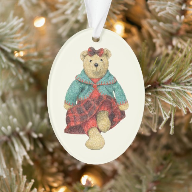 Enfeite Oval em Acrílico da SRA. URSO (Árvore)