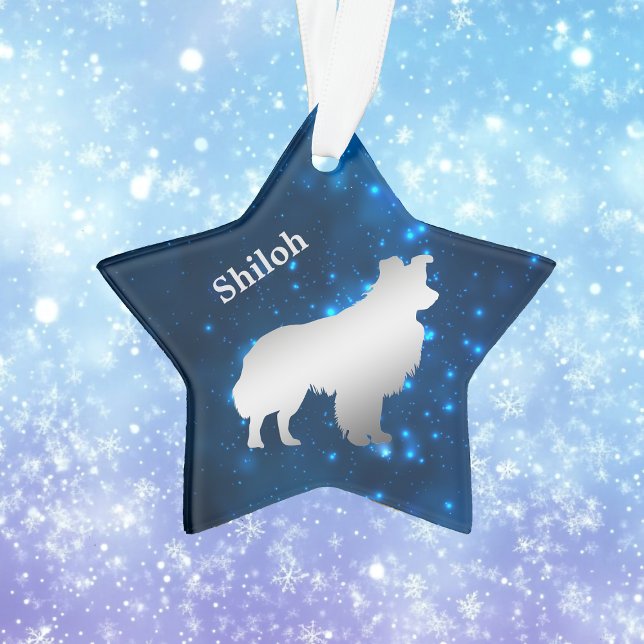 Enfeite Personalizado Border Collie Dog Star (Criador carregado)