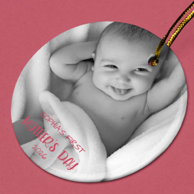 Enfeite Personalizado com Foto do Bebê Primeiro Di (Criador carregado)