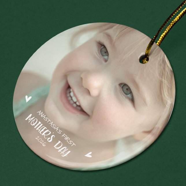 Enfeite Personalizado com Foto do Bebê Primeiro Di (Criador carregado)