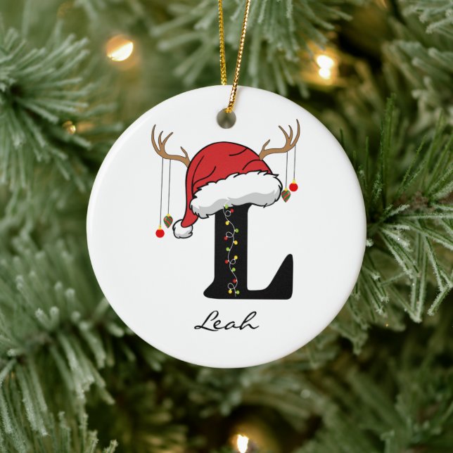 Enfeite Personalizado com Monograma de Papai Noel  (Árvore)