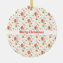 Enfeite Personalizado com Padrão de Doces de Natal