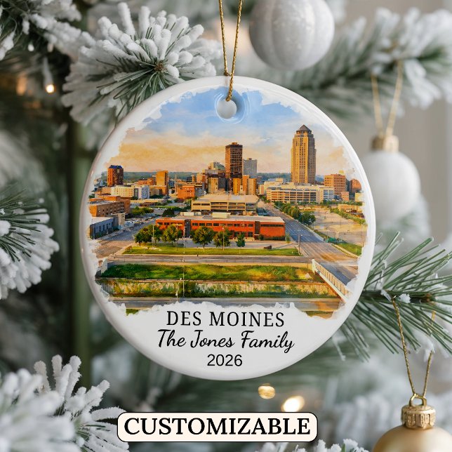 Enfeite Personalizado de Des Moines, Iowa Personal (Criador carregado)