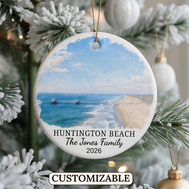 Enfeite Personalizado de Huntington Beach, Califór (Criador carregado)