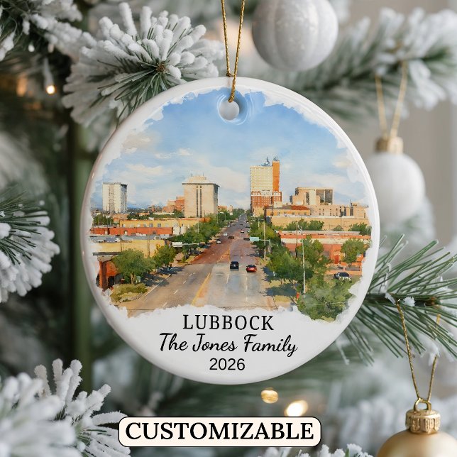 Enfeite Personalizado de Lubbock, Texas Personaliz (Criador carregado)