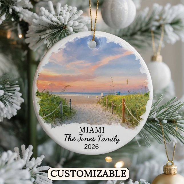 Enfeite Personalizado de Miami, Flórida Personaliz (Criador carregado)