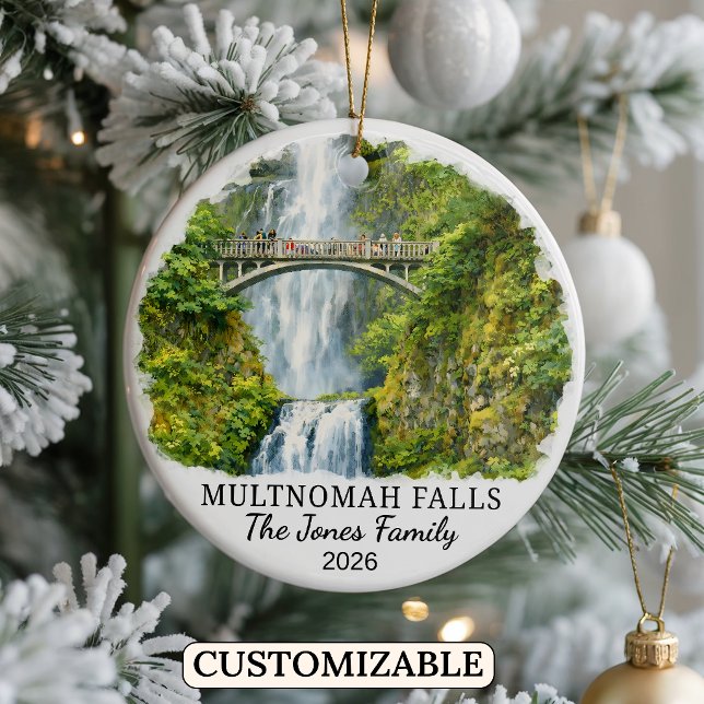 Enfeite Personalizado de Multnomah Falls, Oregon (Criador carregado)