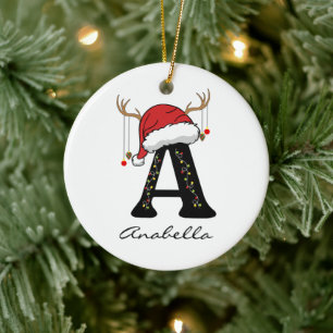 Enfeite Personalizado de Natal com Alfabeto de Pre