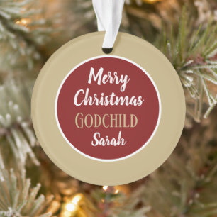 Enfeite personalizado de Natal para afilhado