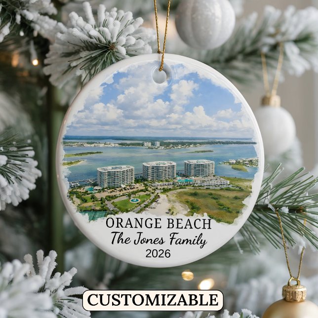 Enfeite Personalizado de Orange Beach, Alabama Per (Criador carregado)