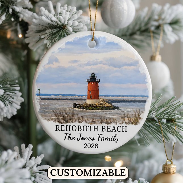 Enfeite Personalizado de Rehoboth Beach, Delaware (Criador carregado)