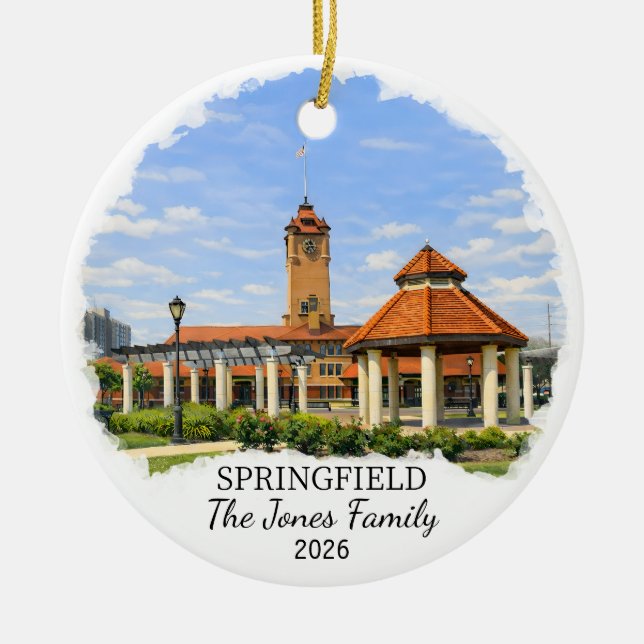 Enfeite Personalizado de Springfield, Illinois Cus (Frente)