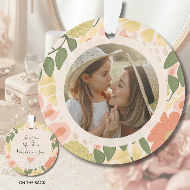 Enfeite Personalizado Mãe e Filha (Personalized Mother-Daughter Photo Ornament)