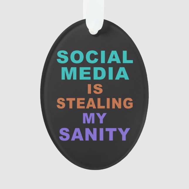 Enfeite personalizado "Mídia Social" engraçado (Frente)