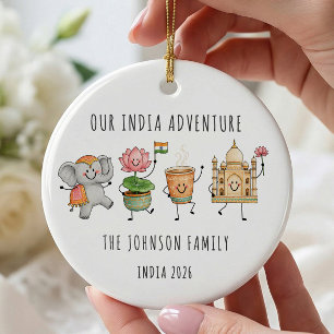 Enfeite Personalizado para Viagem Familiar à Índia