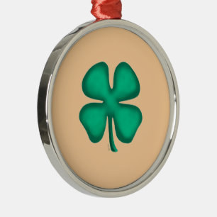 Enfeite Premium Lucky 4 Leaf Irish Clover marrom r