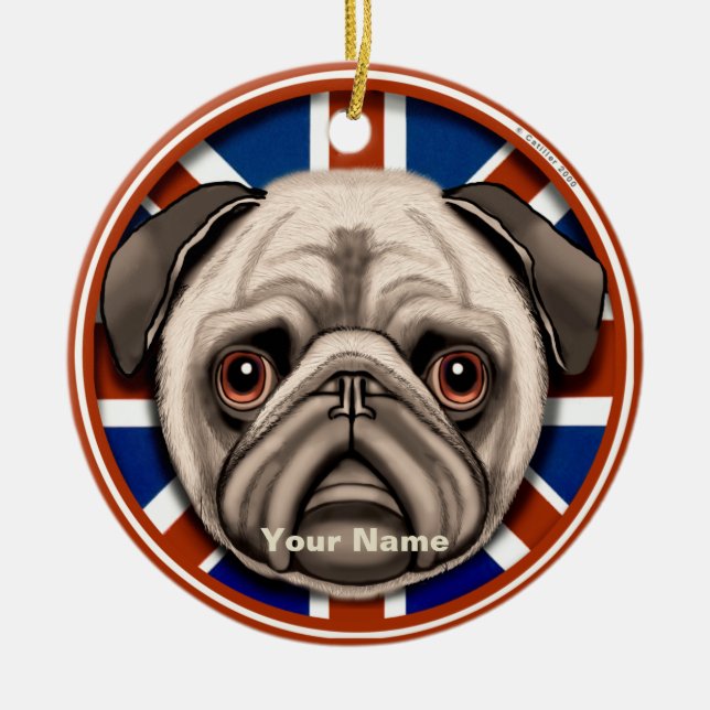 Enfeite Pug da Inglaterra (Frente)
