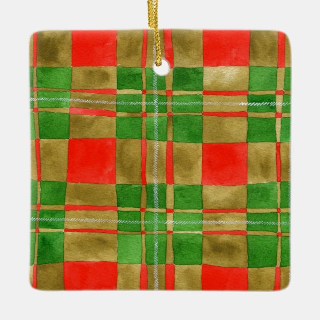 Enfeite Quadrado de Cerâmica MACGREGOR TARTAN (Frente)