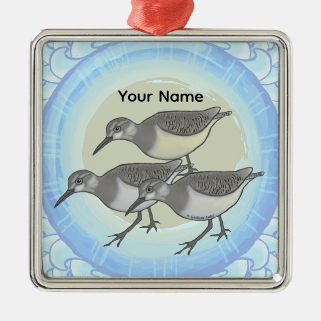 Enfeite Quadrado Premium Sandpipers (Frente)