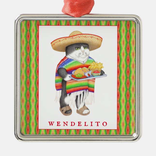 Enfeite Quadrado Premium WENDELITO + Texto (Frente)