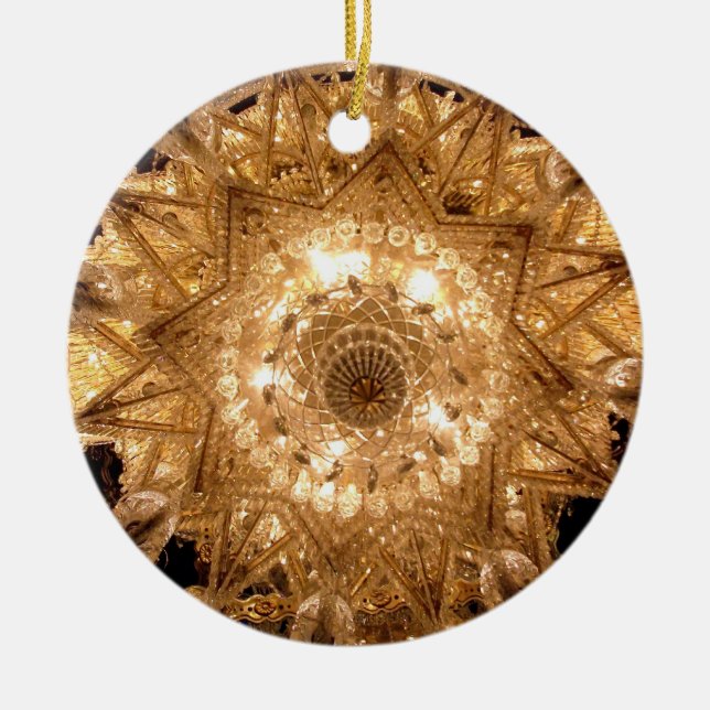 Enfeite Redondo de 'Cristal' (Dourado) (Frente)