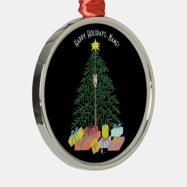 Enfeite Redondo de Metal Árvore de Natal (Direito )