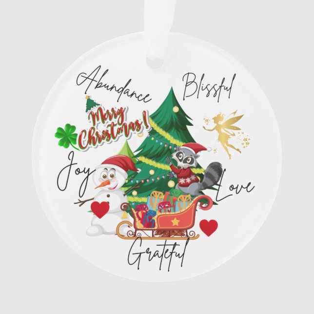 Enfeite Redondo de Natal | Amor e Abundância (Frente)