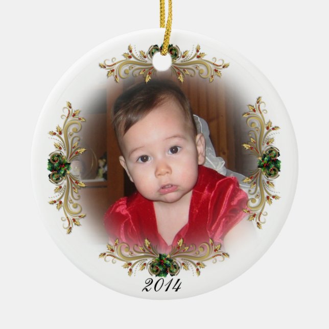 Enfeite religioso "Primeiro Natal do Bebê" (Frente)