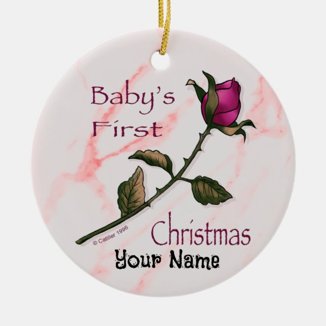 Enfeite Rosa de Natal Bebê (Frente)