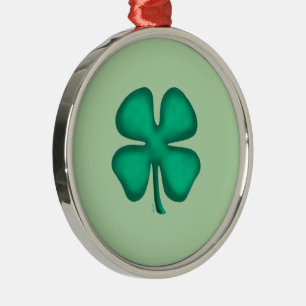 Enfeite verde premium de trevo irlandês Lucky 4 Le