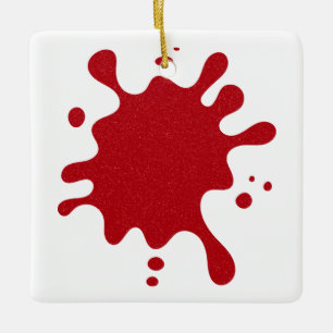 Enfeite Vermelho Tomate com respingos personalizad