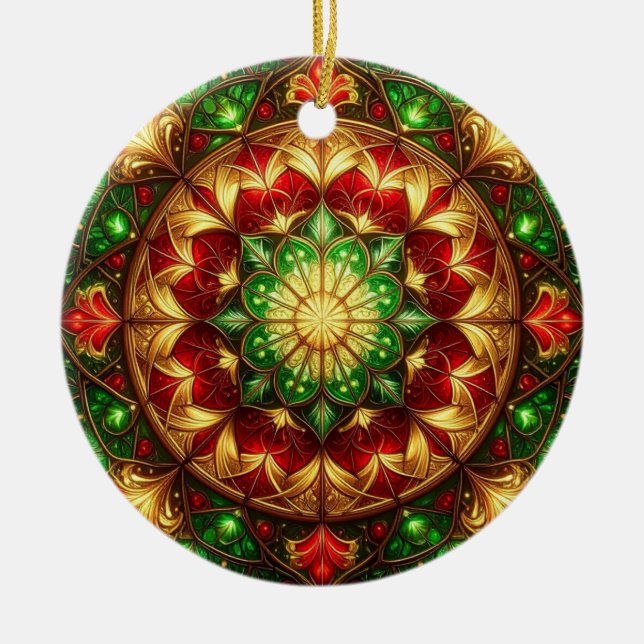 Enfeite Vermelho Verde Decorativo de Feriado (Frente)