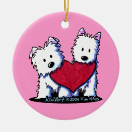 Enfeite Westies de Coração