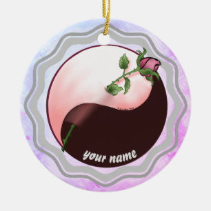 Enfeite yin yang Rosa Vermelha
