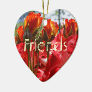 Enfeites de amigos Flores de Rosa Vermelha Amizade