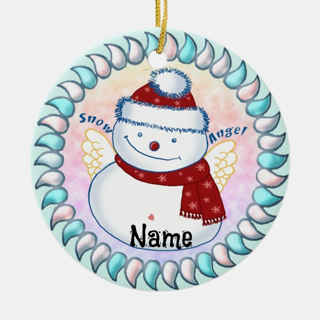 Enfeites de anjo boneco de neve (Frente)