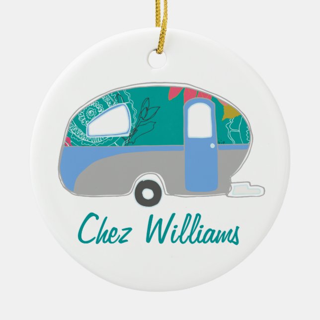Enfeites de Caravana com Design Retro Personalizad (Frente)