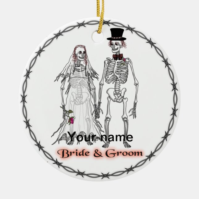 Enfeites de casamento de esqueleto gótico (Frente)