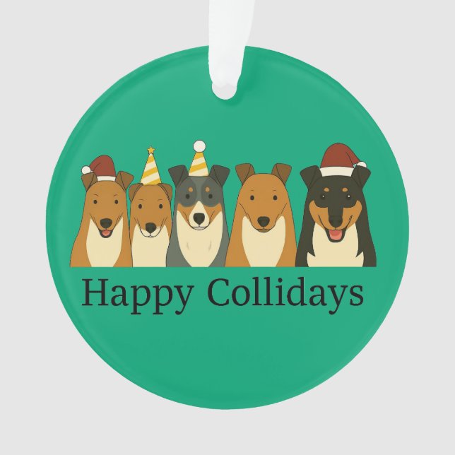 Enfeites de Collie de Natal (Frente)