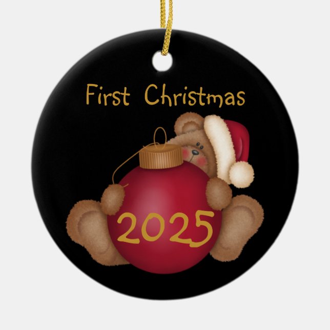 Enfeites de natal 1 rua Personalizada para Urso de (Frente)