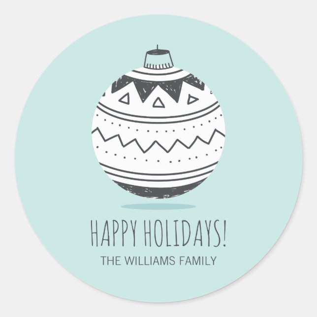 Enfeites de natal adesivos de férias (Frente)