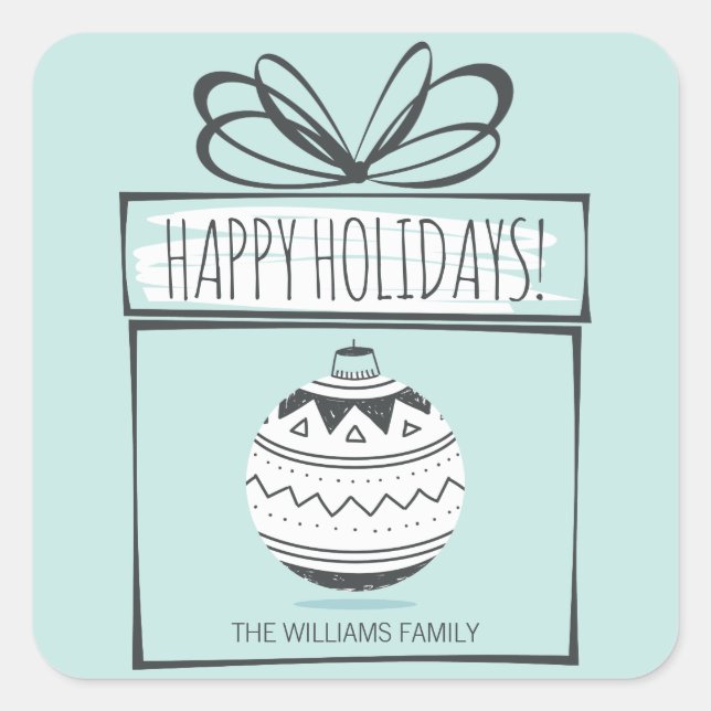 Enfeites de natal adesivos de férias (Frente)