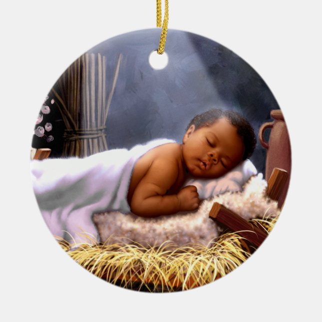 Enfeites de natal Africanos de Bebê Jesus (Frente)