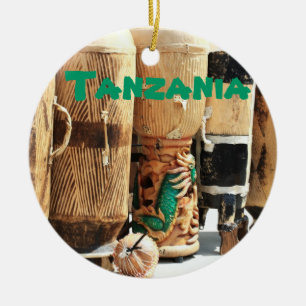 Enfeites de natal africanos dos bongos de Tanzâni