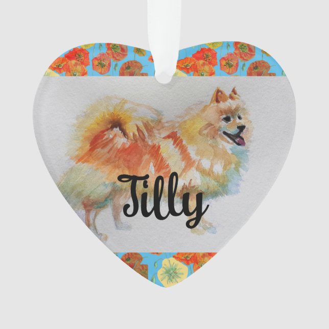 Enfeites de natal alemão Spitz Pomeraniano (Frente)